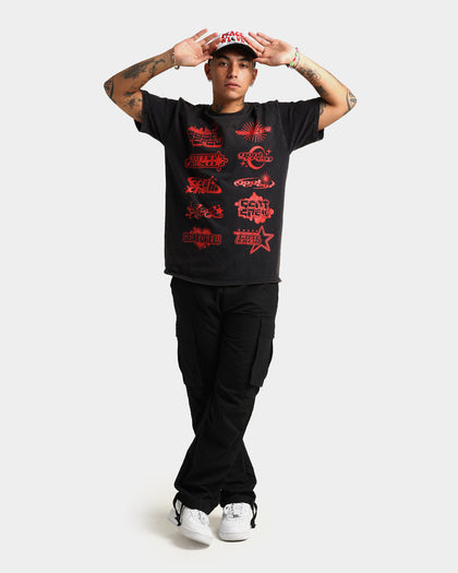 Goat Crew Red Thunder Vintage T-Shirt Black Wash