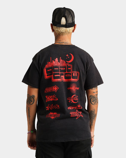Goat Crew Red Thunder Vintage T-Shirt Black Wash