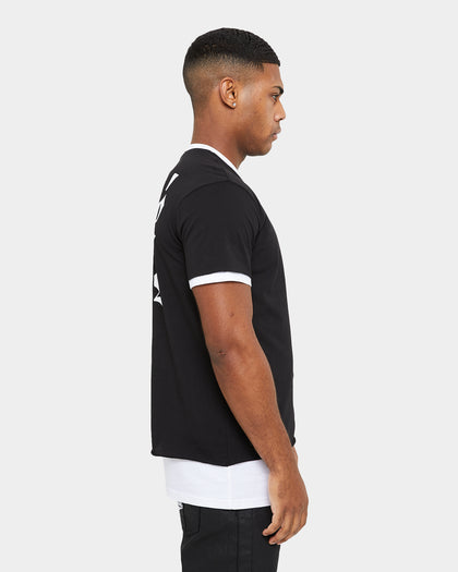 Carre Distressed Ringer Oversized Short Sleeve T-Shirt Black/White