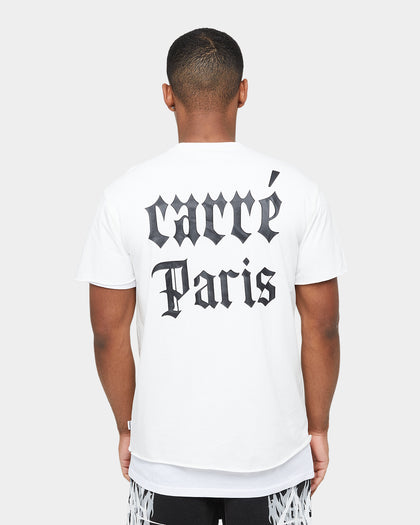 Carre Distressed Ringer Oversized Short Sleeve T-Shirt Off White/White
