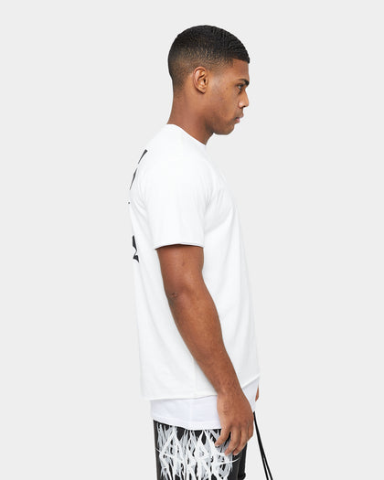 Carre Distressed Ringer Oversized Short Sleeve T-Shirt Off White/White