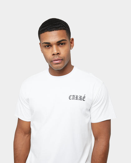 Carre Distressed Ringer Oversized Short Sleeve T-Shirt Off White/White