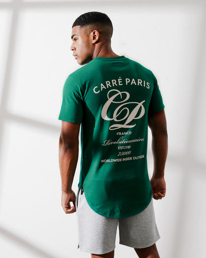 Carre Revolution Zip Drop Tail T-Shirt Deep Teal