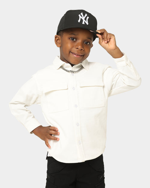 EN ES KIDS Kids' Style Long Sleeve Button Up Shirt Beige