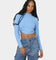 EN ES Women's Harper Cropped LS Top Bluebell