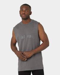Saint Morta Kingdom Retro Muscle T-Shirt Off Dark Grey