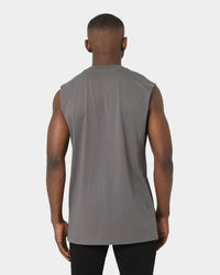 Saint Morta Kingdom Retro Muscle T-Shirt Off Dark Grey