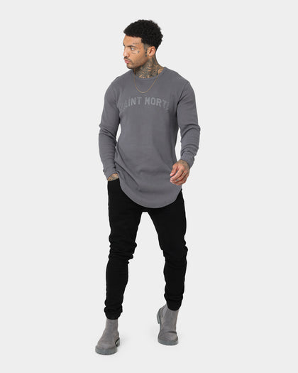 Saint Morta Kingdom Waffle Long Sleeve T-shirt Dark Grey