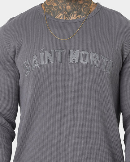 Saint Morta Kingdom Waffle Long Sleeve T-shirt Dark Grey