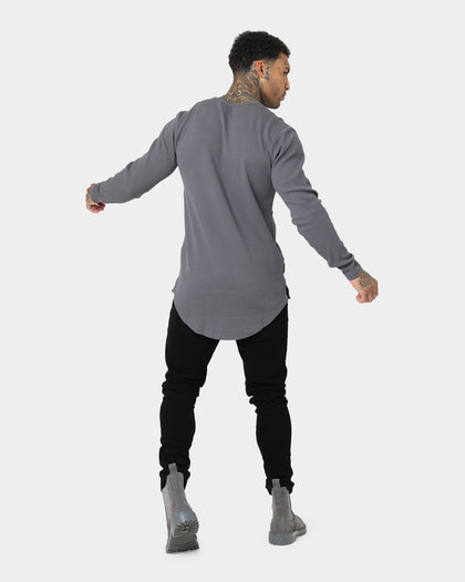 Saint Morta Kingdom Waffle Long Sleeve T-shirt Dark Grey