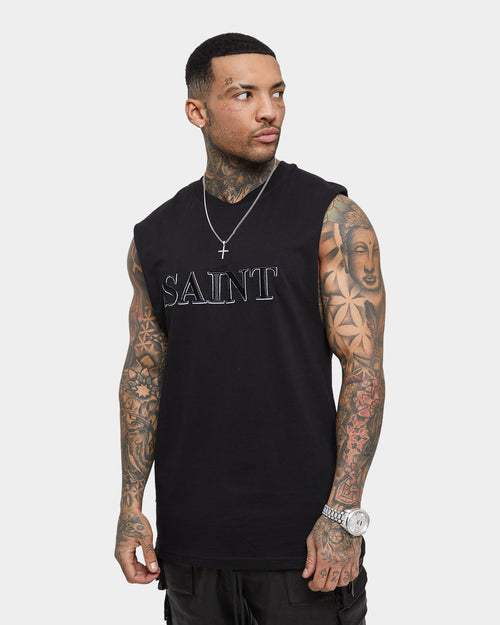 Saint Morta Society Muscle T-Shirt Black/White