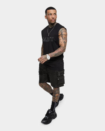 Saint Morta Society Muscle T-Shirt Black/White