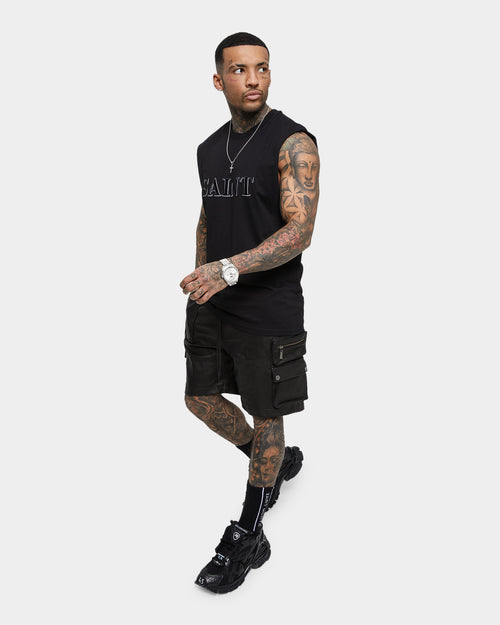 Saint Morta Society Muscle T-Shirt Black/White