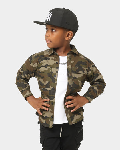 EN ES KIDS Kids' Safari Long Sleeve Button Up Shirt Camo