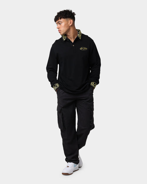 Last Kings City Of Angels Long Sleeve Polo Shirt Black