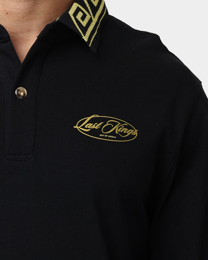 Last Kings City Of Angels Long Sleeve Polo Shirt Black