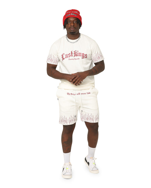 Last Kings Flaming Pharaohs Short Sleeve T-Shirt Off White