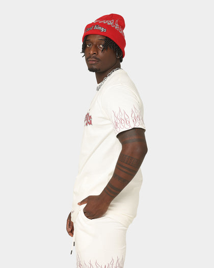 Last Kings Flaming Pharaohs Short Sleeve T-Shirt Off White