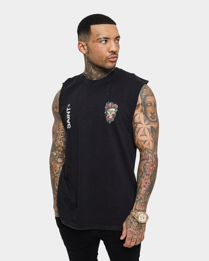 Saint Morta Forbidden Muscle Singlet Vintage Black