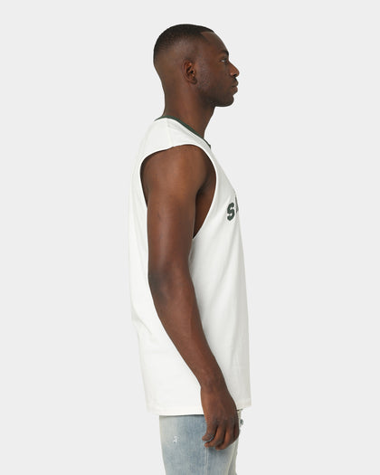 Saint Morta Kingdom Retro Muscle T-Shirt Off White/Green