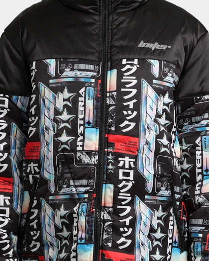 Loiter Constellation Puffer Jacket Black/Multi-Coloured