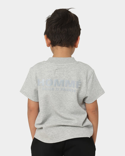 Lil Homme Kids' Motion Oversized Short Sleeve T-Shirt Set Grey/Black