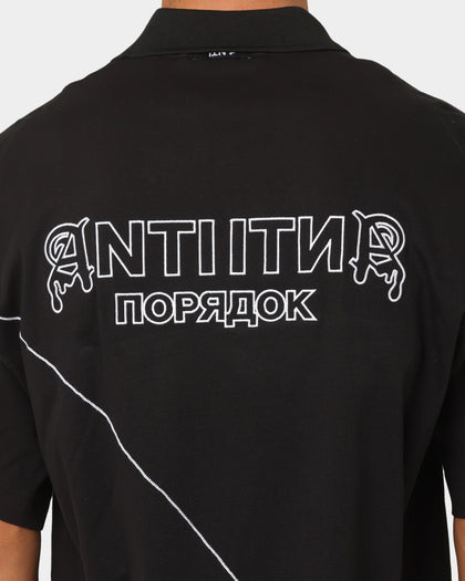 The Anti Order Military Oversized Polo Shirt Black/White