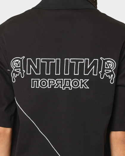 The Anti Order Military Oversized Polo Shirt Black/White