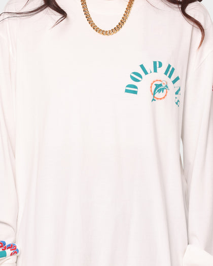 Mitchell & Ness Miami Dolphins Vintage Long Sleeve T-Shirt Vintage White