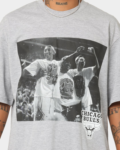 Mitchell & Ness Chicago Bulls Rodman Basketball Photo T-Shirt Grey Marle