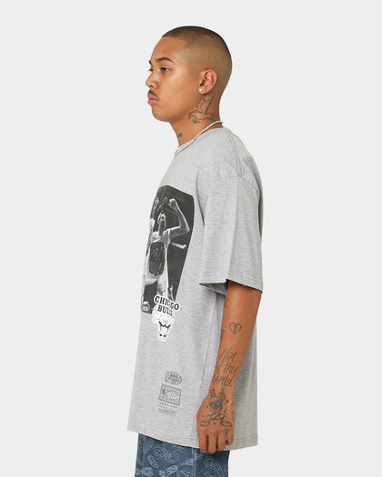 Mitchell & Ness Chicago Bulls Rodman Basketball Photo T-Shirt Grey Marle