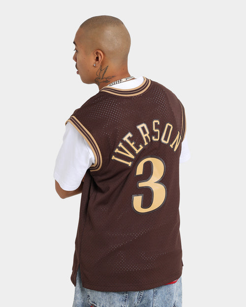 Mitchell & Ness Philadelphia 76ers Allen Iverson #3 '00-'01 Lux Brown Swingman Jersey Baroque Brown