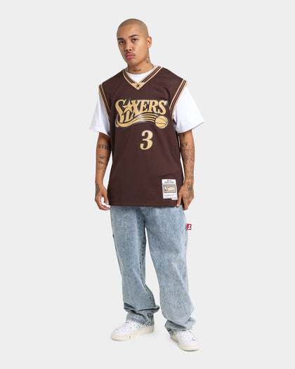 Mitchell & Ness Philadelphia 76ers Allen Iverson #3 '00-'01 Lux Brown Swingman Jersey Baroque Brown