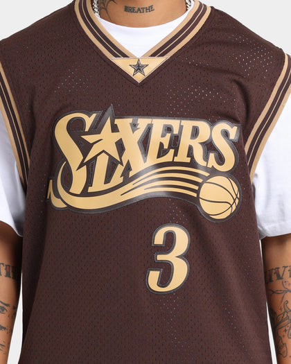 Mitchell & Ness Philadelphia 76ers Allen Iverson #3 '00-'01 Lux Brown Swingman Jersey Baroque Brown