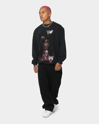 Mitchell & Ness Chicago Bulls Dennis Rodman Photo Bomb Crewneck Faded Black