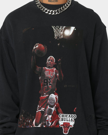 Mitchell & Ness Chicago Bulls Dennis Rodman Photo Bomb Crewneck Faded Black