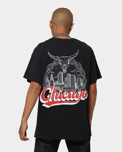 Goat Crew Chicago Drawing Vintage T-Shirt Black Wash
