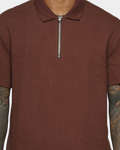 XXIII Ivel Zip Up Polo Shirt Brown