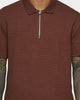XXIII Ivel Zip Up Polo Shirt Brown