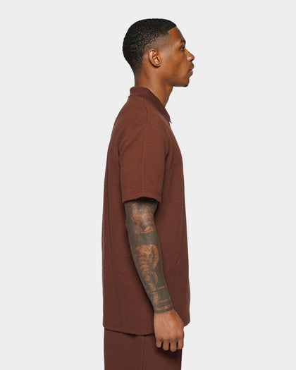 XXIII Ivel Zip Up Polo Shirt Brown