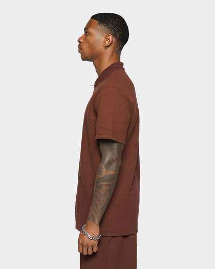 XXIII Ivel Zip Up Polo Shirt Brown
