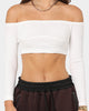 XXIII Women's Enya Cold Shoulder Cropped Long Sleeve White