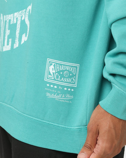 Mitchell & Ness Charlotte Hornets Vintage Crewneck Faded Teal
