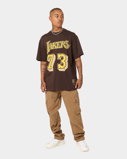 Mitchell & Ness Los Angeles Lakers Dennis Rodman #73 Lux Brown T-Shirt Baroque Brown