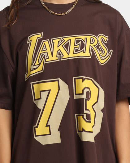 Mitchell & Ness Los Angeles Lakers Dennis Rodman #73 Lux Brown T-Shirt Baroque Brown