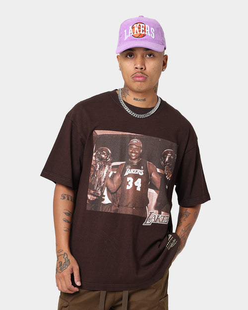 Mitchell & Ness Los Angeles Lakers Shaq Photo T-Shirt Baroque Brown