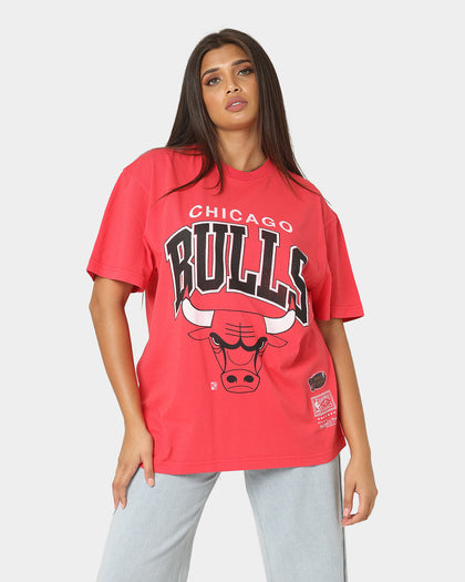Mitchell & Ness Chicago Bulls XL Arch Vintage T-Shirt Faded Red