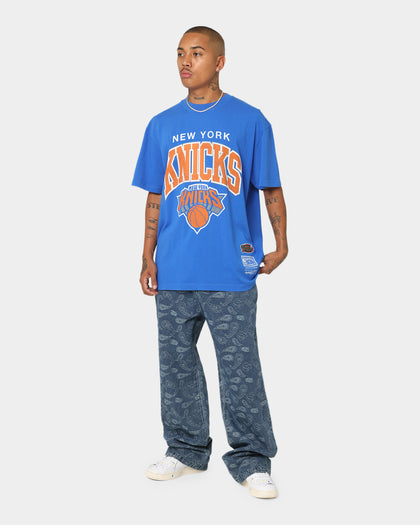 Mitchell & Ness New York Knicks XL Arch Vintage T-Shirt Faded Royal
