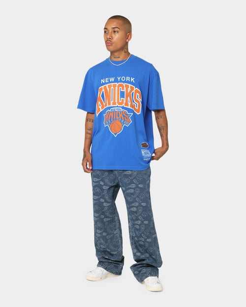 Mitchell & Ness New York Knicks XL Arch Vintage T-Shirt Faded Royal
