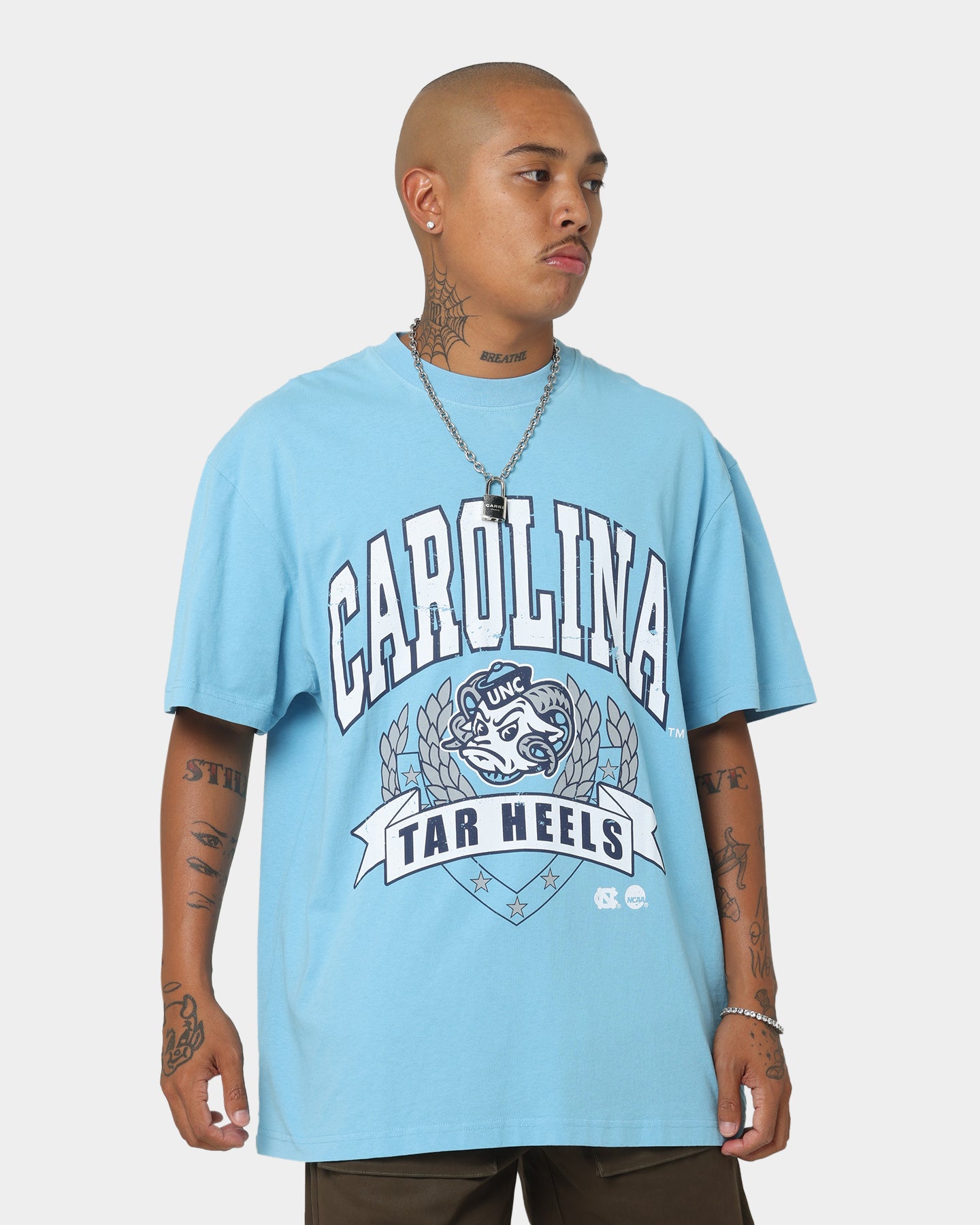 Mitchell & Ness North Carolina XL Arch Vintage T-Shirt Faded Blue